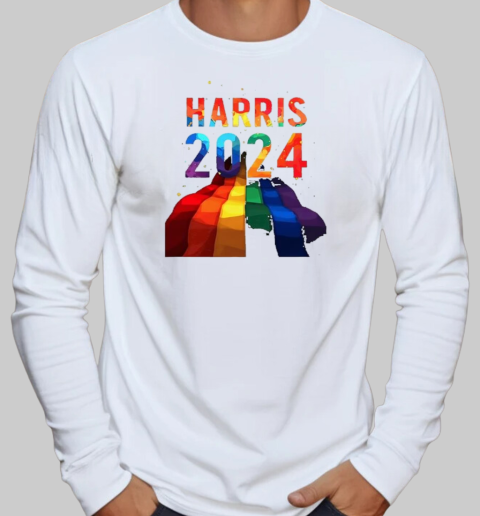 Kamala Harris 2024 Pride Colorful T-Shirt Long Sleeved T-shirt 