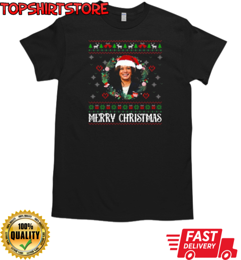 Kamala Harris Merry Christmas 2024 Ugly Christmas T-Shirt