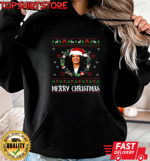 Kamala Harris Merry Christmas 2024 Ugly Christmas T-Shirt Unisex Hoodie