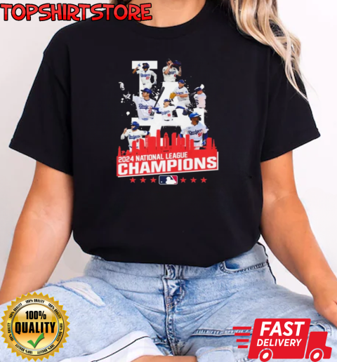 Los Angeles Dodgers 2024 National League Champions Best Team Portrait T-Shirt Classic Women's T-shirt