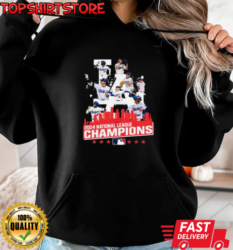 Los Angeles Dodgers 2024 National League Champions Best Team Portrait T-Shirt Unisex Hoodie