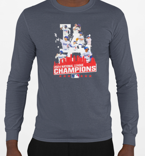 Los Angeles Dodgers 2024 National League Champions Skyline NLCS T-Shirt Long Sleeved T-shirt 