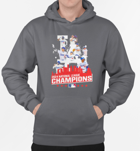 Los Angeles Dodgers 2024 National League Champions Skyline NLCS T-Shirt Unisex Hoodie