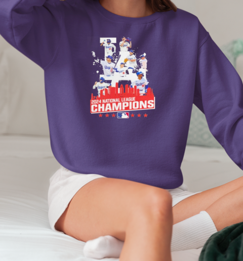 Los Angeles Dodgers 2024 National League Champions Skyline NLCS T-Shirt Unisex Sweatshirt