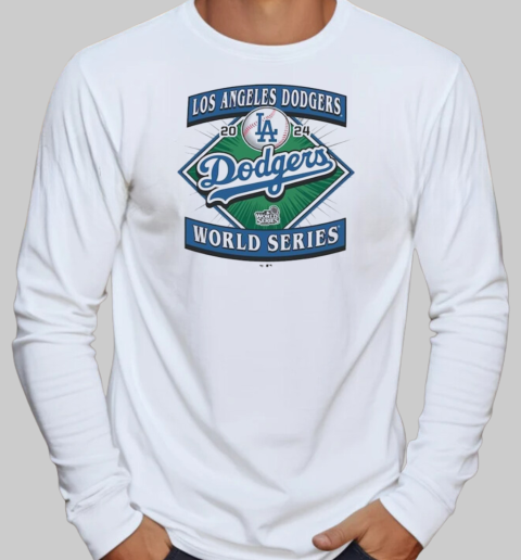 Los Angeles Dodgers '47 2024 World Series Franklin Logo T-Shirt Long Sleeved T-shirt 