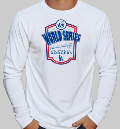 Los Angeles Dodgers Majestic Threads 2024 World Series Raglan Softhand T-Shirt Long Sleeved T-shirt 