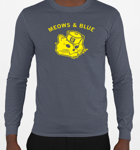 Meows and blue T-Shirt Long Sleeved T-shirt 