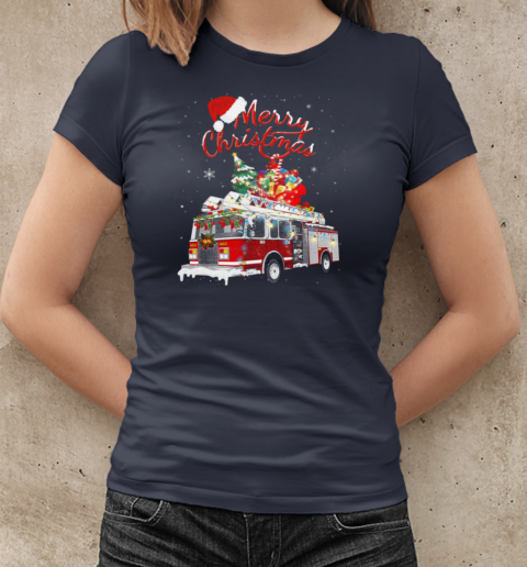 Merry Christmas Is Coming Christmas Firefighter T-Shirt Classic Women's T-shirt