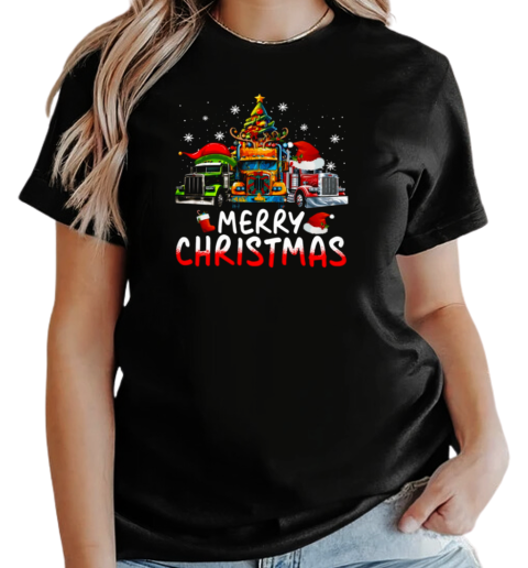 Merry Christmas Truckers Looks Bright Christmas Trucker T-Shirt Classic Women's T-shirt