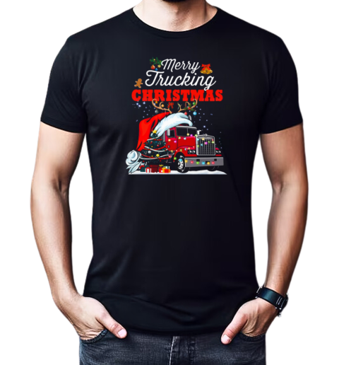 Merry Truckin Christmas Trucker T-Shirt