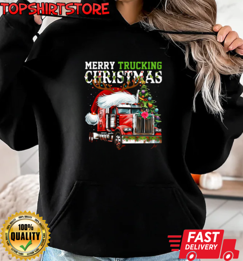 Merry Trucking Christmas  Christmas Trucker Unisex Hoodie