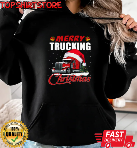 Merry Trucking Christmas T-Shirt Unisex Hoodie