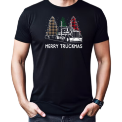 Merry Truckmas Christmas Tree ELF Santa Leopard T-Shirt