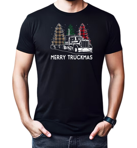 Merry Truckmas Christmas Tree ELF Santa Leopard T-Shirt