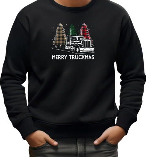 Merry Truckmas Christmas Tree ELF Santa Leopard T-Shirt Unisex Sweatshirt