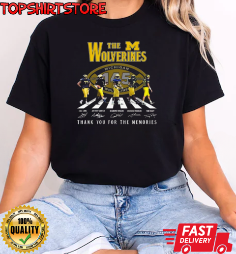 Michigan Wolverines Thank You For The Memories Of 145 Years The Wolverines Walking Signatures T-Shirt Classic Women's T-shirt