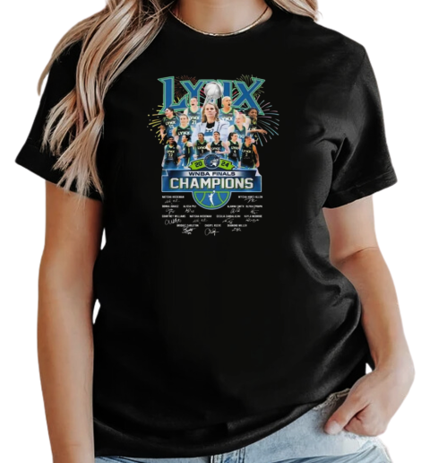 Minnesota Lynx 2024 WNBA Finals Champions Celebrating Signatures T-Shirt Classic Women's T-shirt