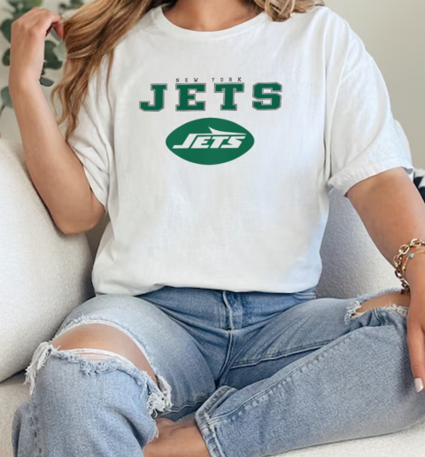 New York Jets Gameday Couture Women's Big Goals Relaxed Fit French Terry Pullover T-Shirt Classic Women's T-shirt