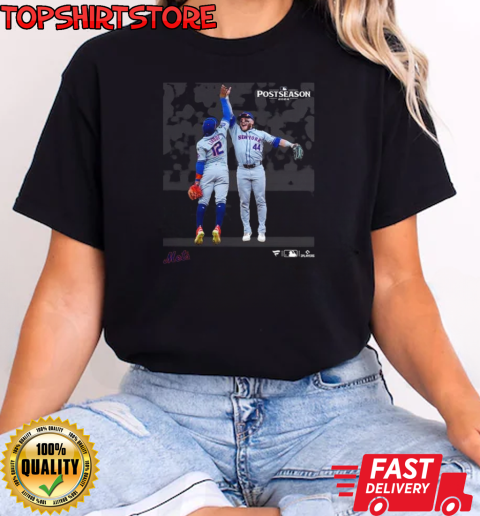 New York Mets Harrison Bader And Francisco Lindor 2024 MLB Postseason Moments T-Shirt Classic Women's T-shirt