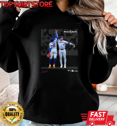 New York Mets Harrison Bader And Francisco Lindor 2024 MLB Postseason Moments T-Shirt Unisex Hoodie