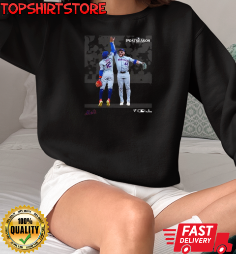 New York Mets Harrison Bader And Francisco Lindor 2024 MLB Postseason Moments T-Shirt Unisex Sweatshirt