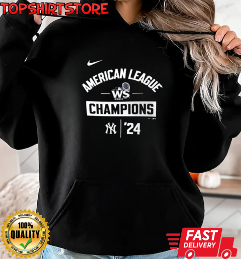 New York Yankees 2024 American League Champions Arched Lockup T-Shirt Unisex Hoodie