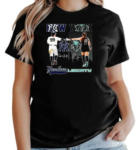 New York Yankees Aaron Judge New York Liberty Sabrina Ionescu Signatures 2024 T-Shirt Classic Women's T-shirt