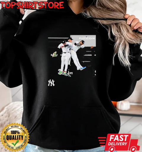 New York Yankees Black 2024 MLB Postseason Moments Picture T-Shirt Unisex Hoodie