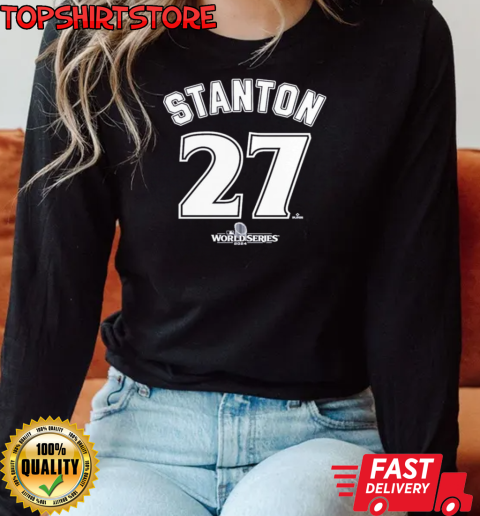 New York Yankees Giancarlo Stanton 2024 World Series T-Shirt Long Sleeved T-shirt 