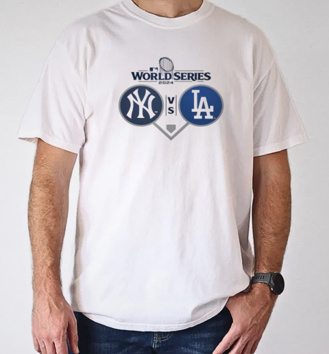 New York Yankees vs. Los Angeles Dodgers 2024 World Series Dueling Photo T-Shirt