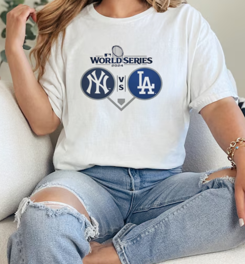 New York Yankees vs. Los Angeles Dodgers 2024 World Series Dueling Photo T-Shirt Classic Women's T-shirt