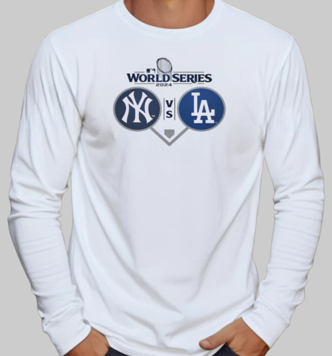 New York Yankees vs. Los Angeles Dodgers 2024 World Series Dueling Photo T-Shirt Long Sleeved T-shirt 