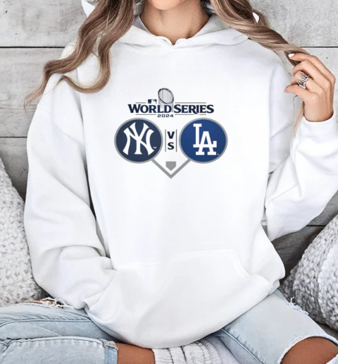 New York Yankees vs. Los Angeles Dodgers 2024 World Series Dueling Photo T-Shirt Unisex Hoodie