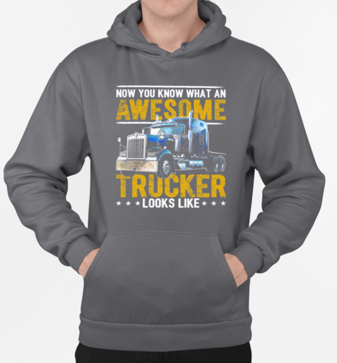 Now You Know What An Awesome Trucker Looks Like T-Shirt Unisex Hoodie