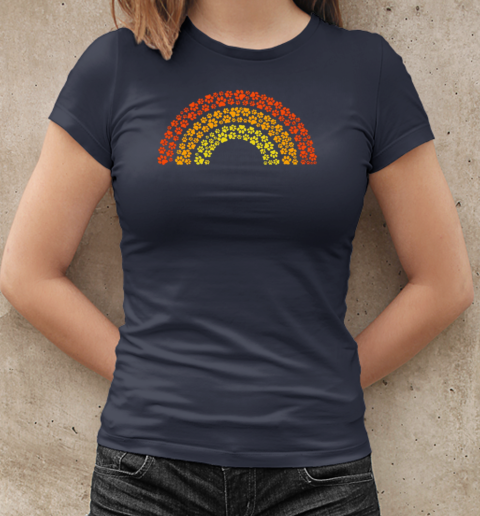 Pawtumn colors rainbow of paw prints T-Shirt Classic Women's T-shirt