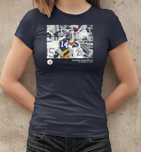 Pittsburgh Steelers George Pickens Black NFL Flash Features Week 7 Photo T-Shirt Classic Women's T-shirt