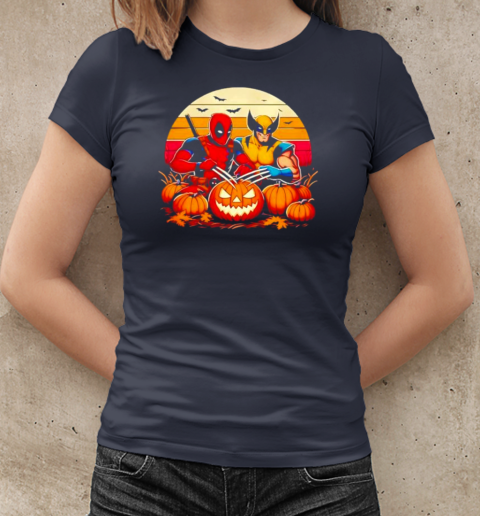 Retro Deadpool and Wolverine Halloween T-Shirt Classic Women's T-shirt