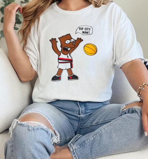 Rip City Man Basketball Player Bart Simpson T-Shirt Classic Women's T-shirt