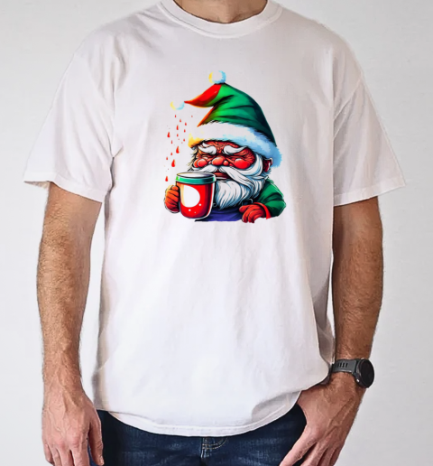 Santa Claus holding a coffee cup T-Shirt