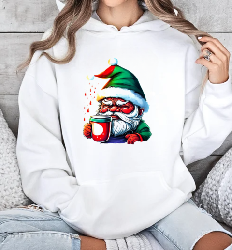 Santa Claus holding a coffee cup T-Shirt Unisex Hoodie