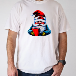 Santa Claus with Red Mug Christmas T-Shirt