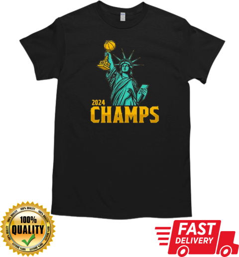 Statue Of Liberty New York Liberty 2024 WNBA Champs T-Shirt