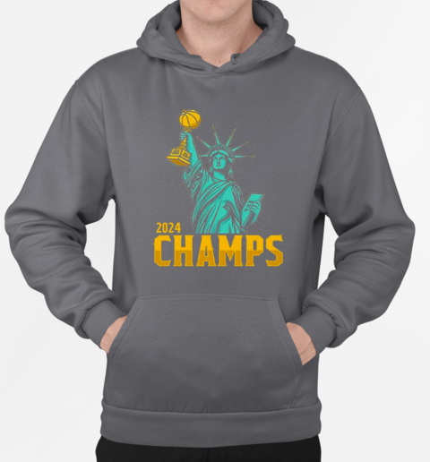 Statue Of Liberty New York Liberty 2024 WNBA Champs T-Shirt Unisex Hoodie