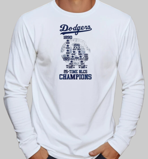 The Dodgers 25 Time NLCS Champions T-Shirt Long Sleeved T-shirt 