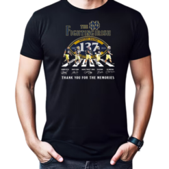 The Notre Dame Fighting Irish 1887 2024 Signature Thank You For The Memories Walking Signatures T-Shirt