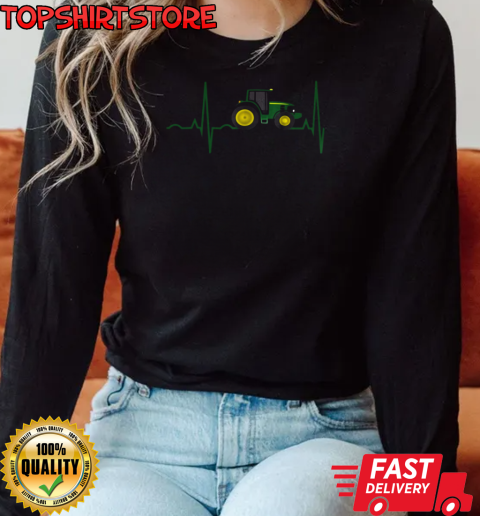 Tractor Heart Beat T-Shirt Long Sleeved T-shirt 