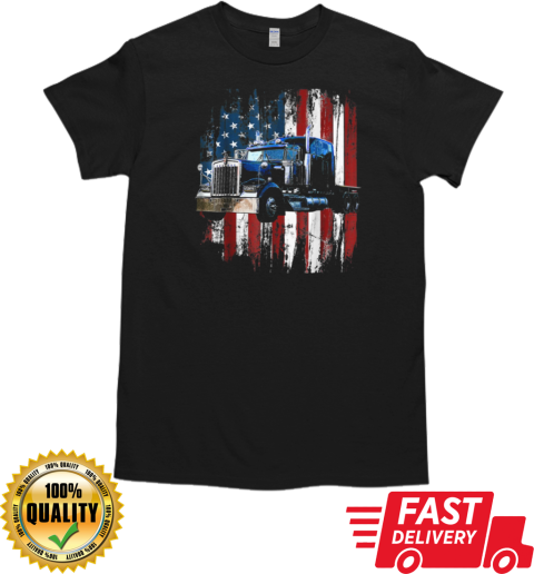 Truck Flag USA Trucker T-Shirt