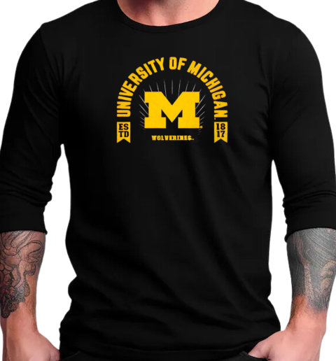 University of Michigan Wolverines estd 1817 T-Shirt Long Sleeved T-shirt 