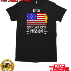 Utah Salt Lake City Mormon Lds Mission Missionary US Flag T-Shirt