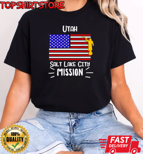 Utah Salt Lake City Mormon Lds Mission Missionary US Flag T-Shirt Classic Women's T-shirt